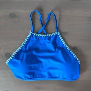 Aerie Vibrant Blue Bikini Top with Decorative Trim